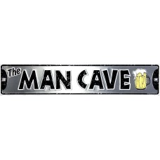 THE MAN CAVE STREET SIGN 24" X 5" EMBOSSED METAL GAME ROOM SPORTS ROOM POOL DORM   152091685057